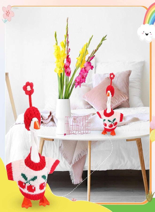 مجموعة SilTriangle المكونة من 4 قطع، 7 بوصات، ملابس صغيرة محبوكة على شكل أوزة، حامل مفاتيح مغناطيسي لطيف على شكل أوزة، ملابس متعددة الألوان للمنزل والمكتب، تمثال بطة مغناطيسي، حامل مفاتيح على الطاولة، هدايا ديكور (نابض بالحياة) - Image 5